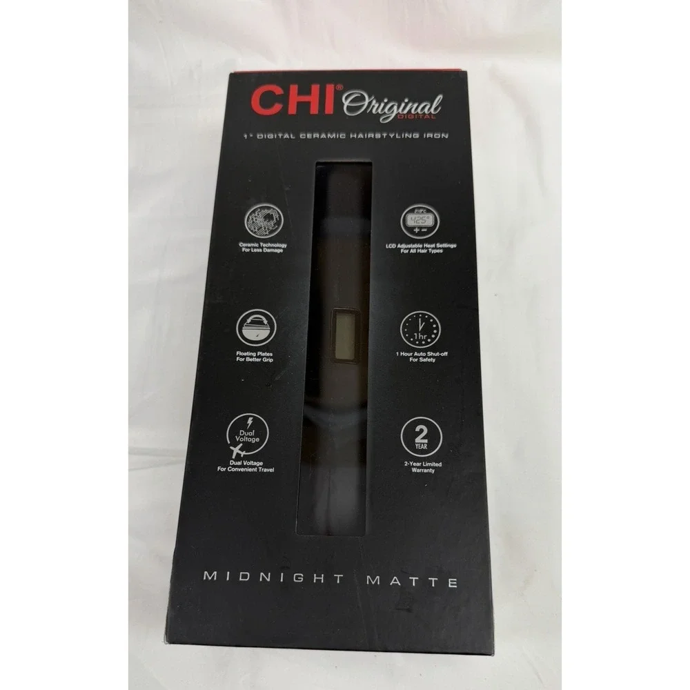 CHI Original Digital 1 Ceramic Hair Straightener Midnight Matte CA2354 1in
